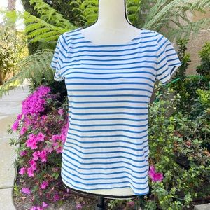 Boden Blue & White 100%m Cotton Soft Jersey Tee